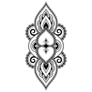 指甲花纹身模板和边框.米哈迪风格.东方风格的观赏图案集照片