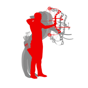 海报的人射箭运动矢量背景