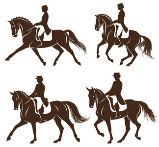 盛装舞步马和骑手的设置