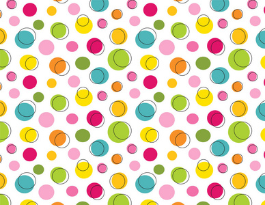 波尔卡点重复图案的背景, 礼品包装, 剪贴簿纸, 面料等.