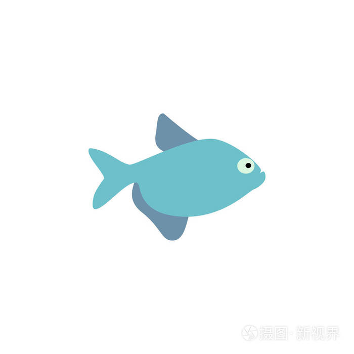 可爱的鱼矢量图图标集 鱼平风格矢量图 孤立的鱼图标 热带鱼 海水鱼 白色背景上孤立的水族馆鱼套 海水颜色平面设计鱼 插画 正版商用图片0fy0j0 摄图新视界