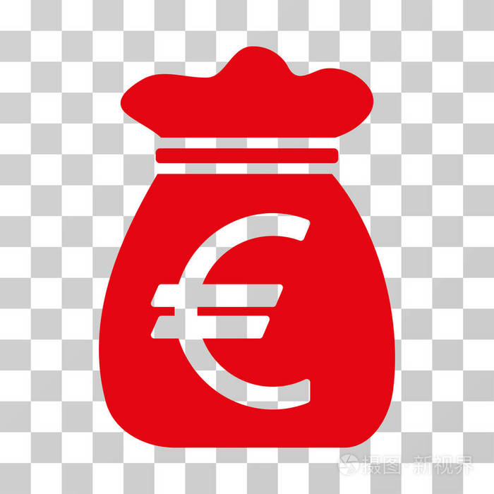 欧元的钱袋子矢量图标