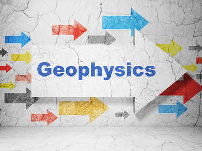 科学理念 墙体背景下的地球物理箭