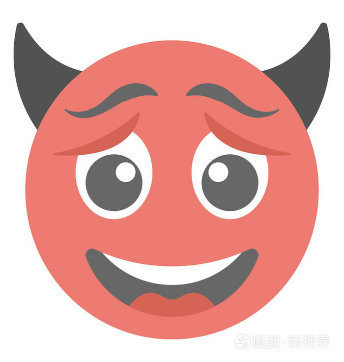 emoji表情露出邪恶的笑容微笑着笑