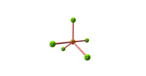 白色背景下磷氯化磷分子结构的分离