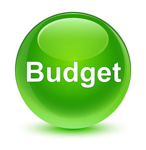 预算玻璃绿色圆形按钮