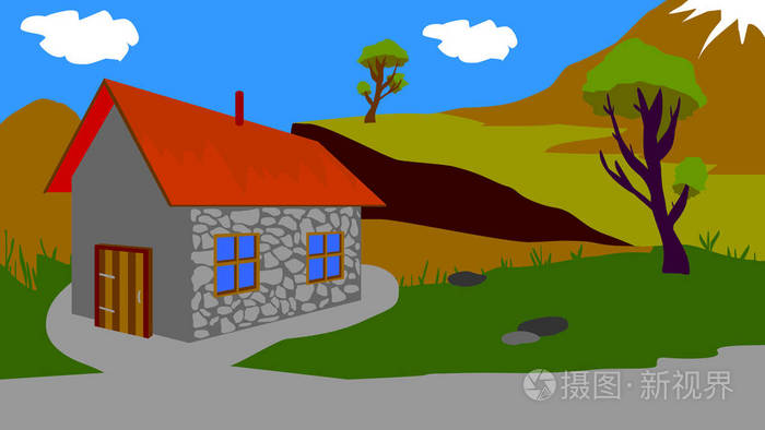 动画背景, 小房子