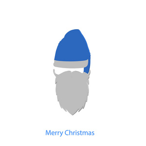 圣诞老人的胡子和蓝色帽子