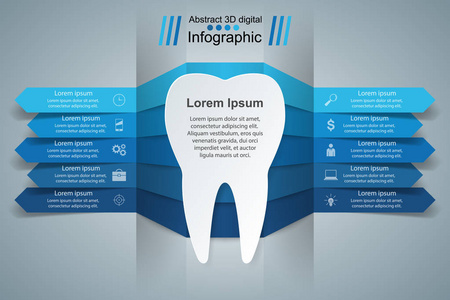 业务信息图表。牙齿图标
