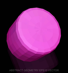 抽象几何 低聚粉红色缸。10，Eps 矢量
