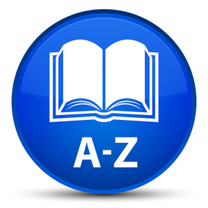 a-z (书籍图标) 特殊蓝色圆形按钮照片