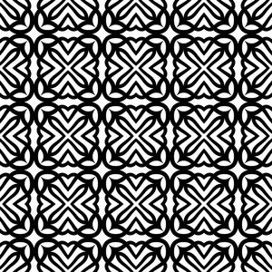 抽象几何无缝黑白图案。设计模板。矢量插图