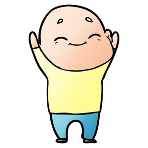 卡通光头男子的矢量插图照片