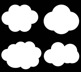 在黑色的背景中分离的云矢量图标