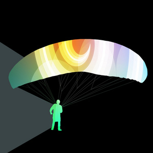 滑翔伞飞行剪影图矢量背景颜色