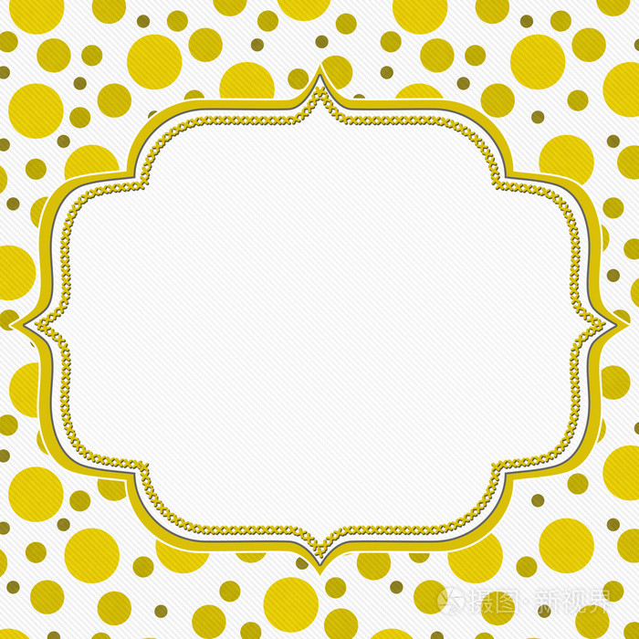 黄色和白色圆点框架背景
