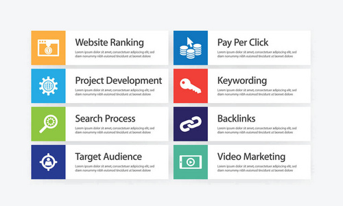 Seo 和网页优化图表图标集