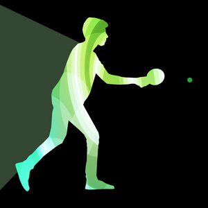 乒乓球员乒乓球运动员人剪影图矢量背景照片