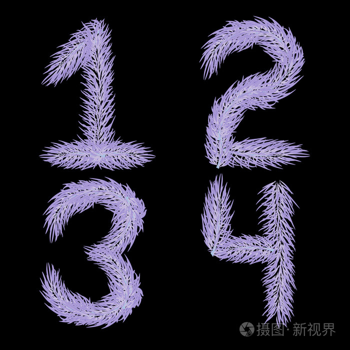 字母表背景黑色的白羽毛绒毛蓬松冰雪