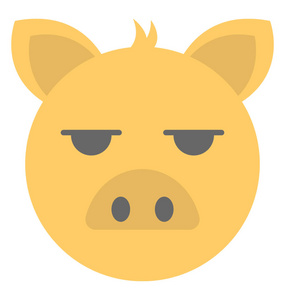 逗人喜爱的表情符号猪猪是2019年新年的象征.