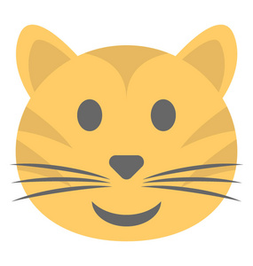 一个笑脸与胡须象征猫表情符号
