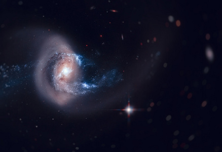 ngc7714是双鱼座中的一个条形螺旋星系.照片