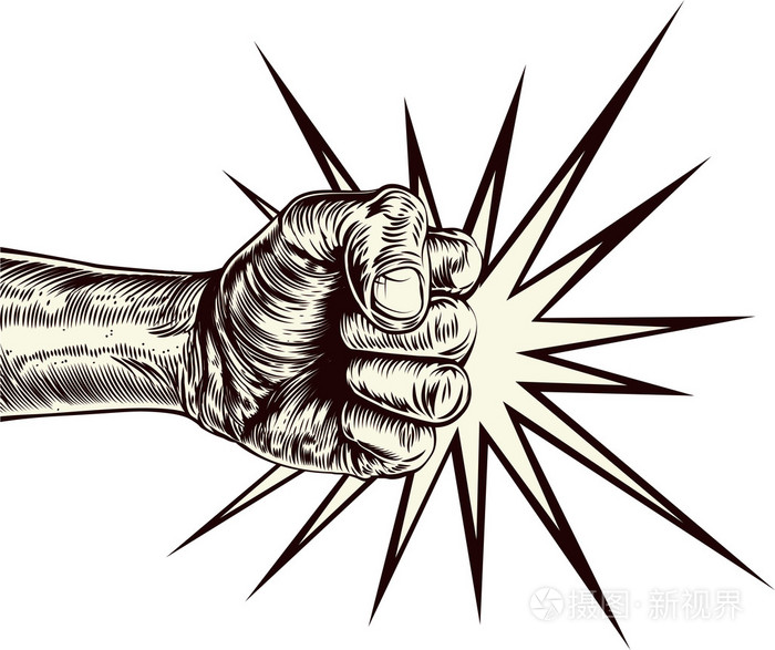 冲压木材砍伐的拳头插画-正版商用图片0fz8n8-摄图新视界