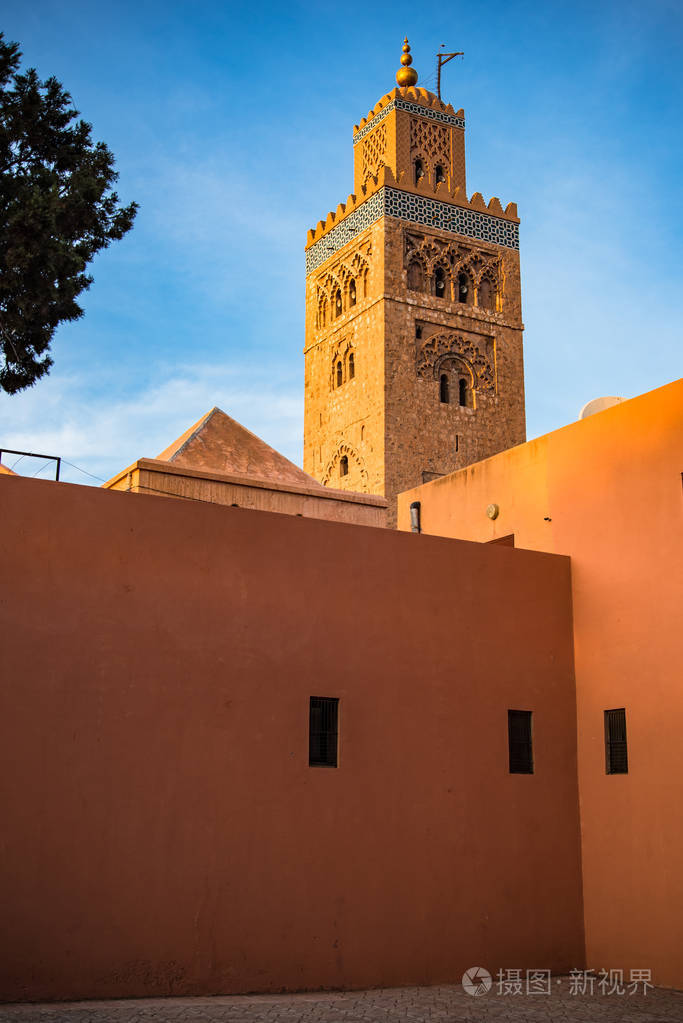 摩洛哥马拉喀什 koutoubia 清真寺塔