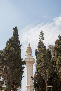 在奥斯曼帝国时间清真寺的石头做成的尖塔