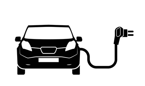 充电站电动汽车黑色图标设置..。电充电图标隔离。电充电点图标矢量。可再生生态技术。矢量插图