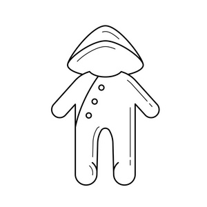 婴儿 sleepsuit 矢量线图标照片