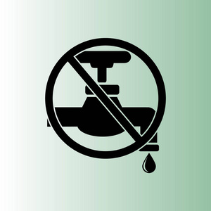 节约用水标志矢量图照片