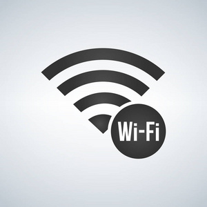 Wifi 连接信号图标与标志在圈子。现代背景下的矢量插画