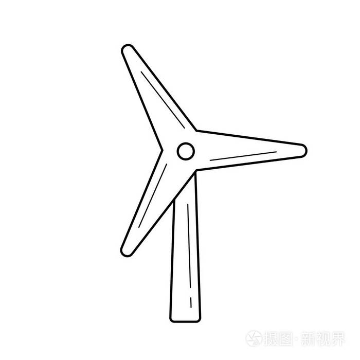 风力发电机矢量线图标插画-正版商用图片0fzpxm-摄图新视界