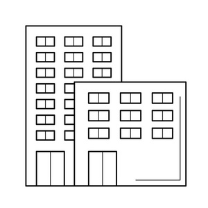 办公大楼矢量线图标