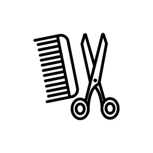 剪刀和梳子简单图标