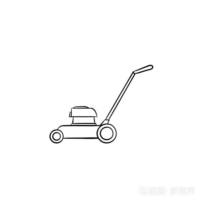 割草机手绘素描图标