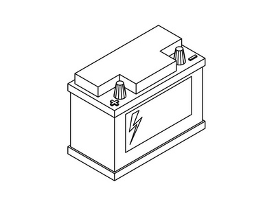 汽车蓄电池。在白色背景下被隔离。矢量 ou