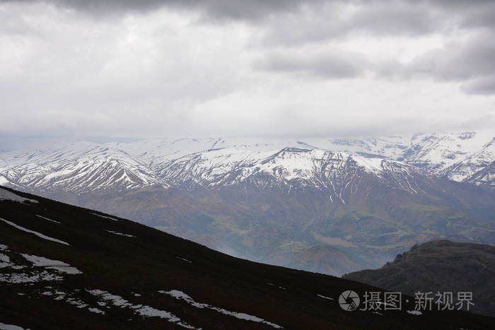 景观的山脉和山谷在智利圣地亚哥