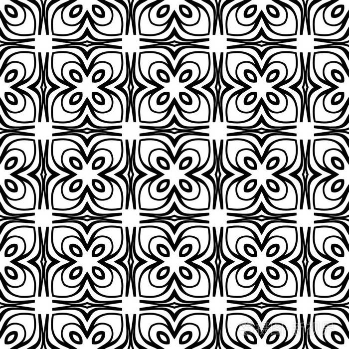 抽象几何无缝黑白图案.设计模板.矢量插图