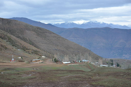 景观的山脉和山谷在智利圣地亚哥