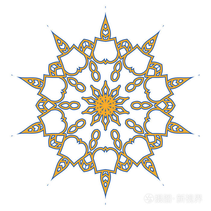 曼达拉. 手绘民族装饰元素. 阿拉伯伊斯兰