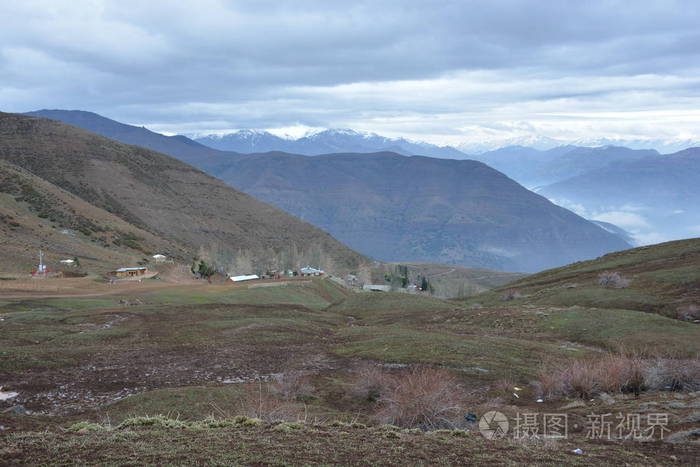 景观的山脉和山谷在智利圣地亚哥