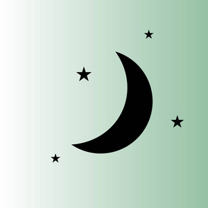 月亮与星星矢量图标