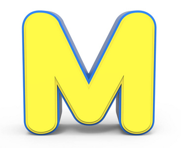 可爱的黄色字母 m摄影图