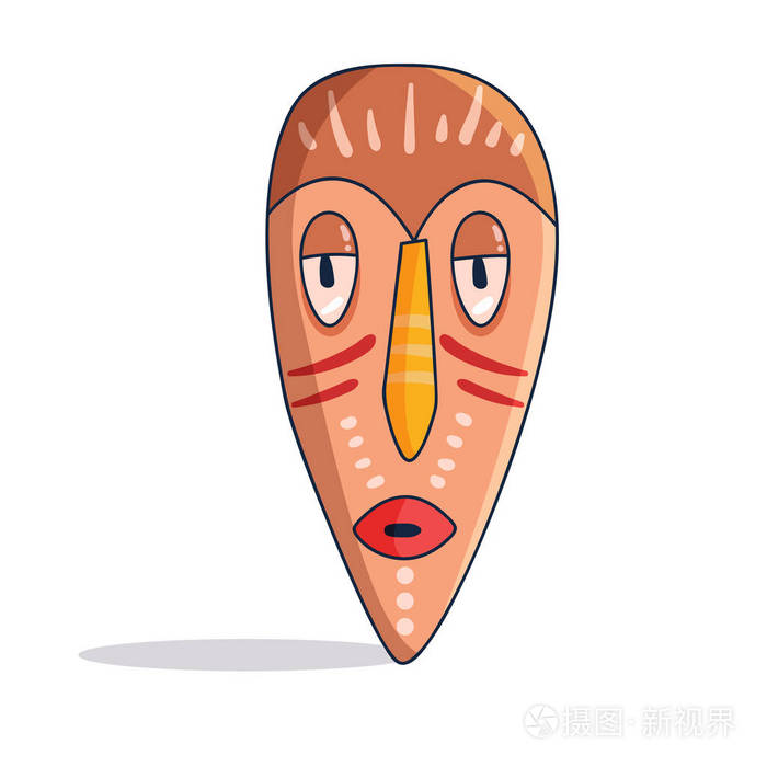 非洲面具.丰富多彩.矢量