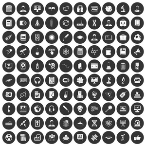 100研究员科学图标设置黑圈子
