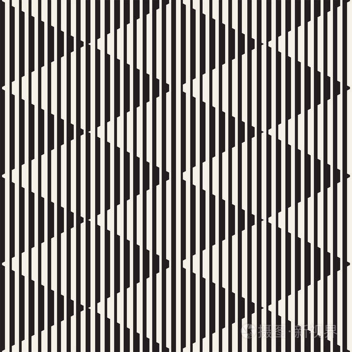 矢量无缝黑白半色调线网格模式.抽象几何背景设计