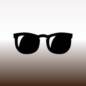 sunnglasses 网页图标, 渐变棕色和白色的矢量插图