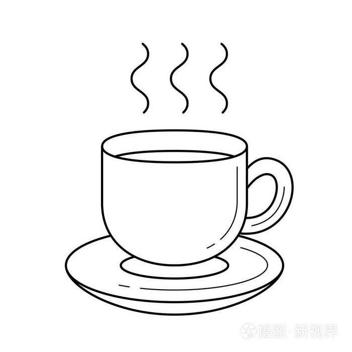 咖啡杯矢量线图标插画-正版商用图片0g0fy8-摄图新视界